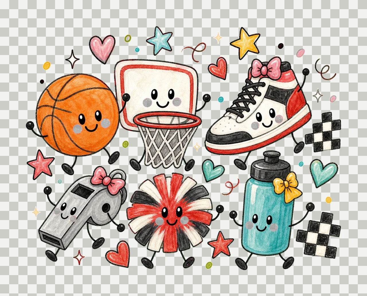 basketball game day 04 cozy crayon sublimation instant shirt transparency and detail preview thumbnail