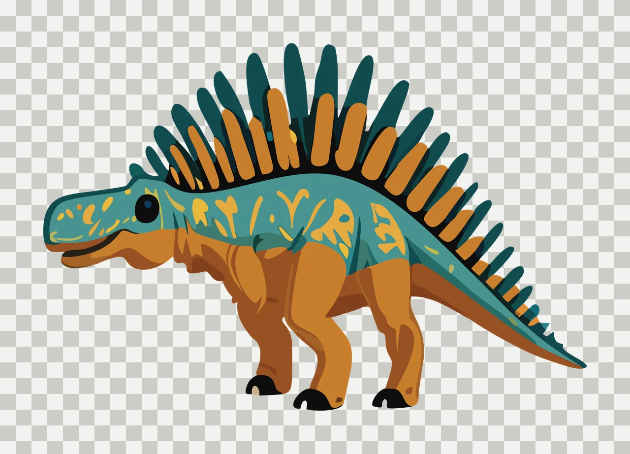Dinosaur Spiky Silhouette Graphic standing spikes black white transparency and detail preview thumbnail