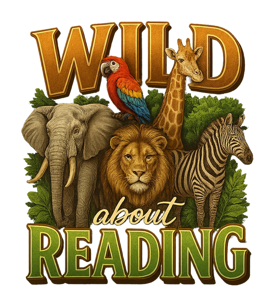 Wild About Reading Safari Animal Reading Design Back to