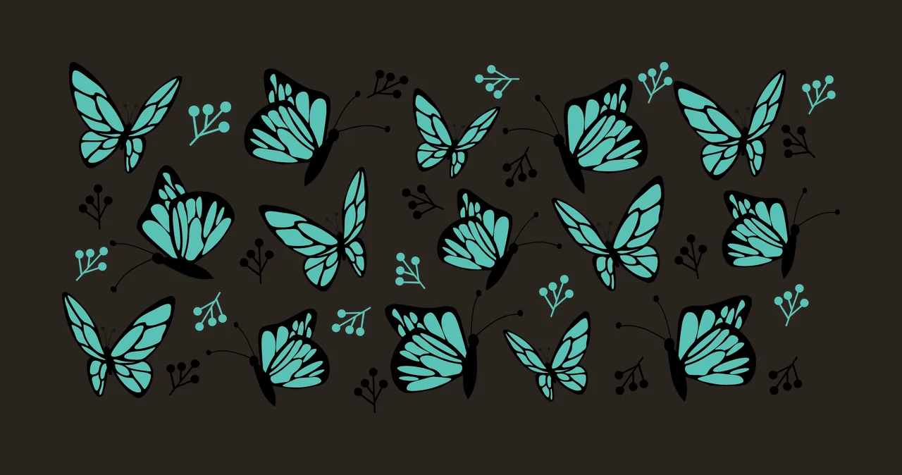 Can Glass Wrap Butterfly And Berry Branch Pattern butterflies contrast preview thumbnail