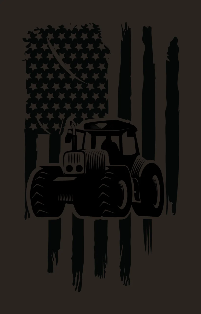 Tractor Flag Silhouette Over American stationary stars stripes contrast preview thumbnail