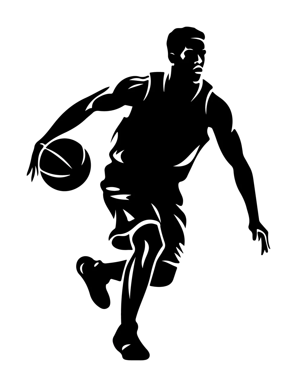 Can Glass Wrap Basketball Player Dribbling With Silhouette