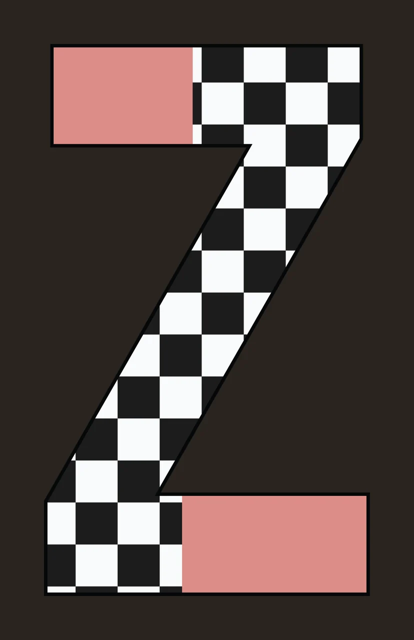 Can Glass Wrap Z Letter Pattern With Checkerboard contrast preview thumbnail