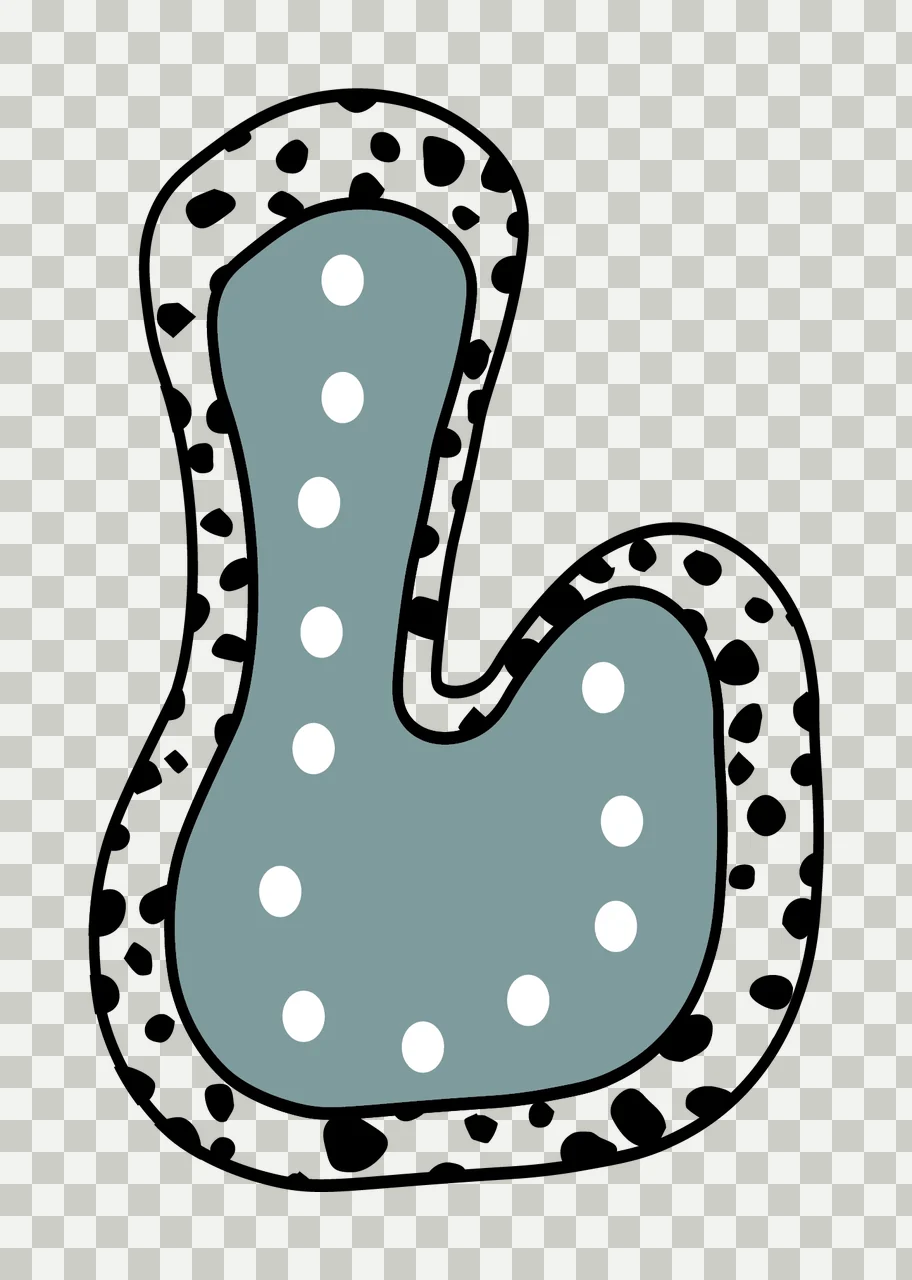 Dalmatian Dots Font Race Doodle Character 02 racing checkered flag transparency and detail preview thumbnail
