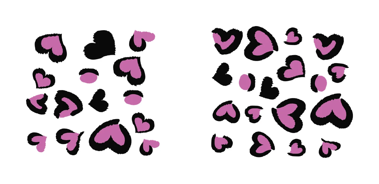 Heart Can Glass Wrap Black Shapes In Scattered silhouette white