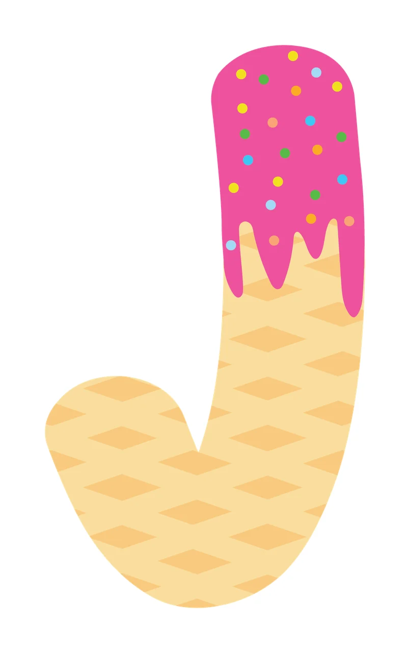 Ice Cream Font Character 34 scalable logo design icon