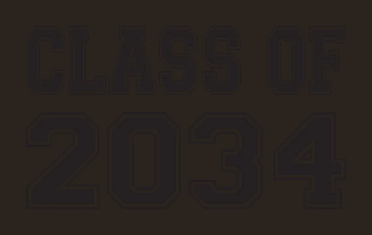 CLASS OF 2034 Typography Design in black and white contrast preview thumbnail