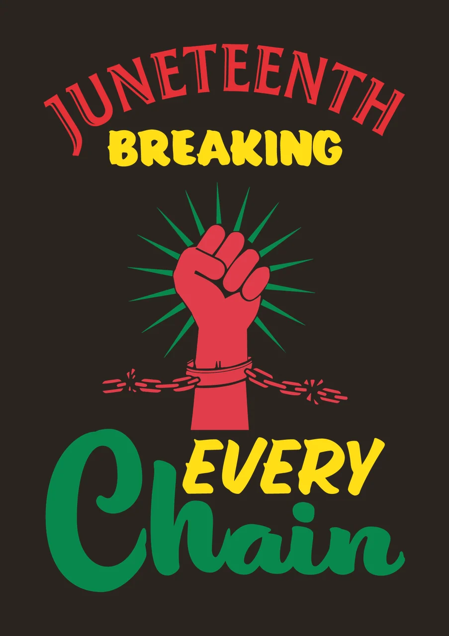Breaking Chain Text Illustration fist raised chains sunburst contrast preview thumbnail