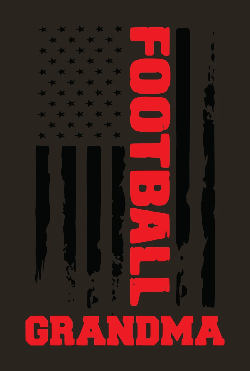 Football Grandma With Flag Design text and stars stripes distressed contrast preview thumbnail