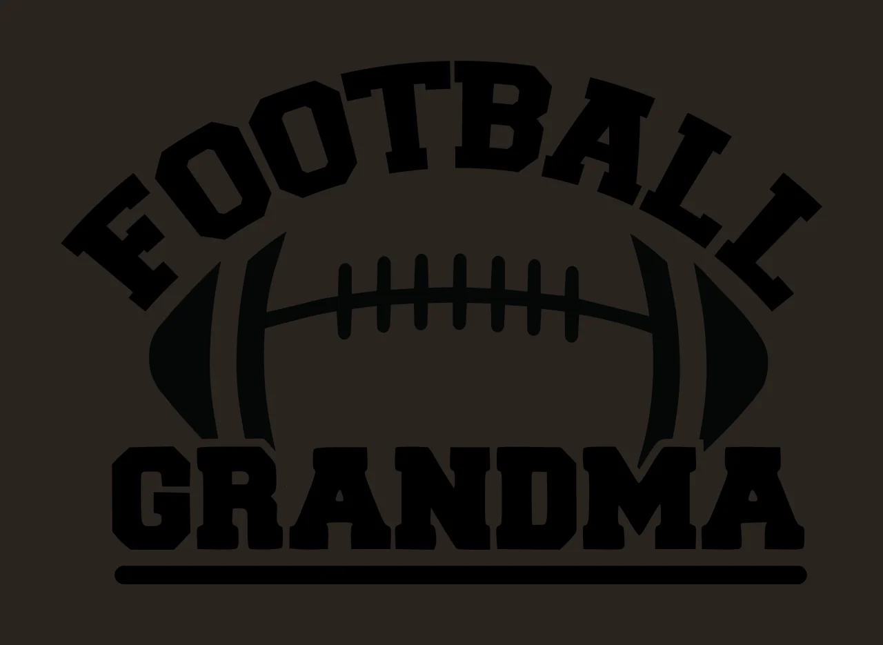 Football Grandma Curved Text And Graphic positioned silhouette contrast preview thumbnail