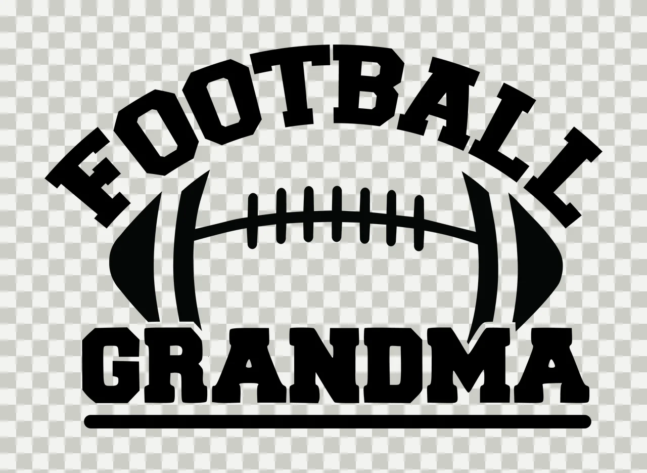 Football Grandma Curved Text And Graphic positioned silhouette transparency and detail preview thumbnail