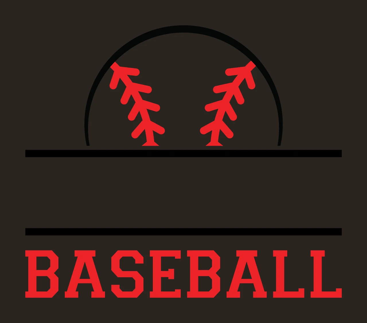 Baseball With Logo And Line In Black contrast preview thumbnail