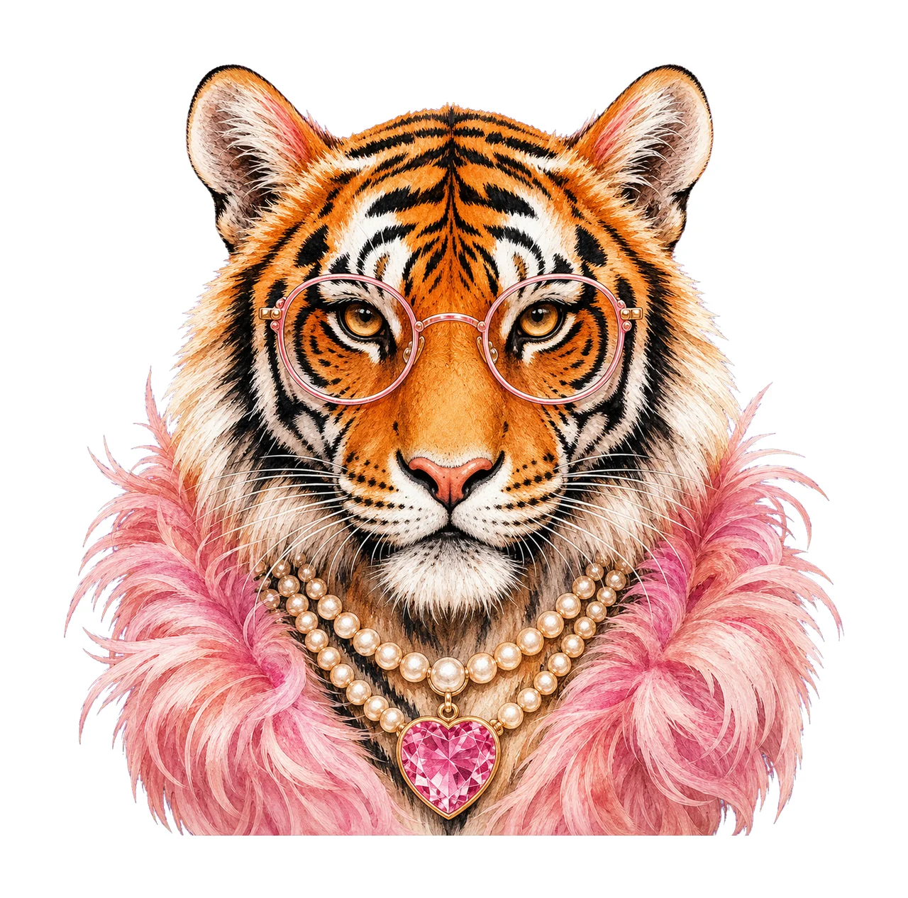 Glam Tiger PNG Preppy Tiger PNG Bling Design Everyday bundle 02