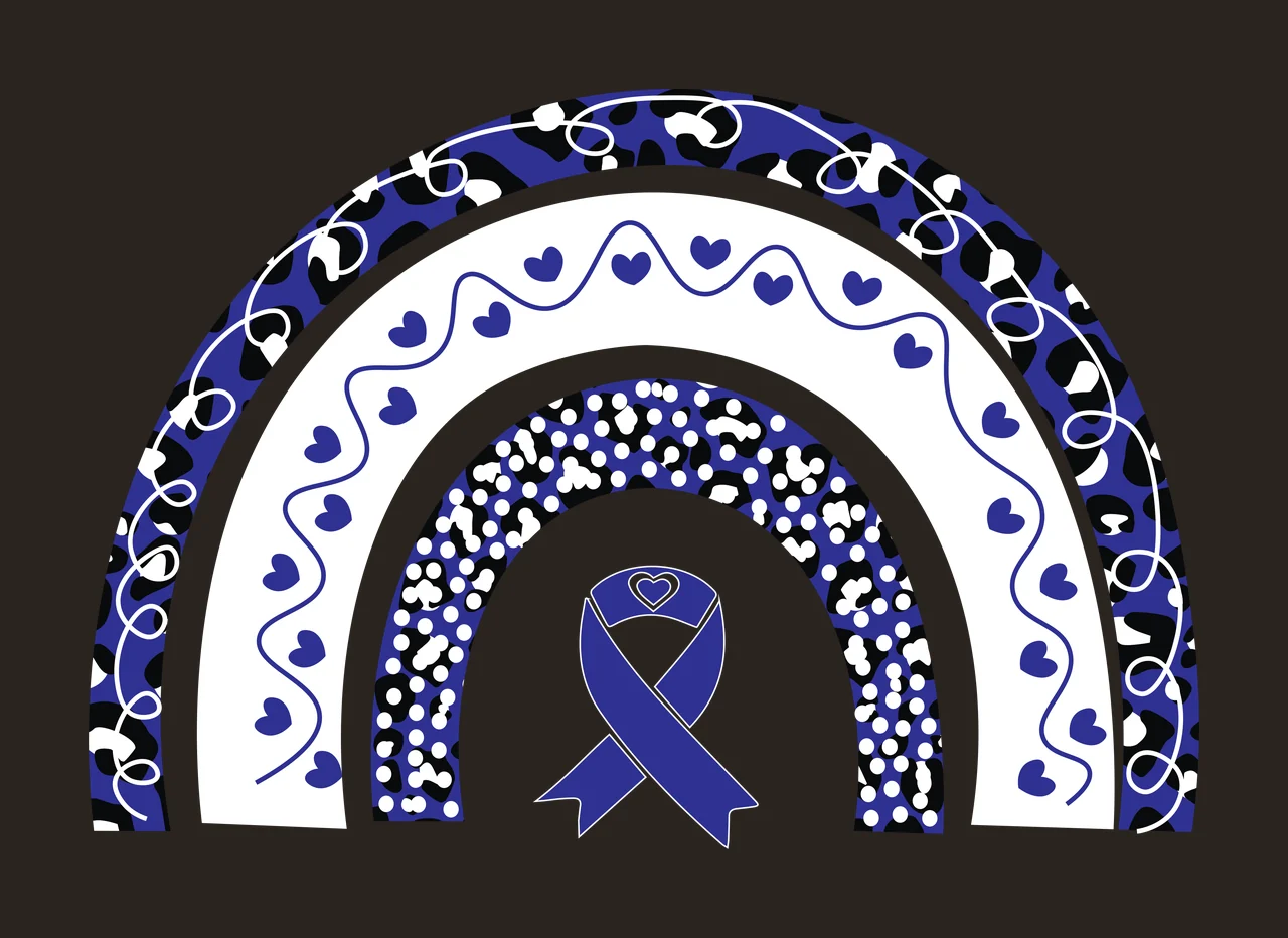 Leopard Print Rainbow And Ribbon arching black white background contrast preview thumbnail