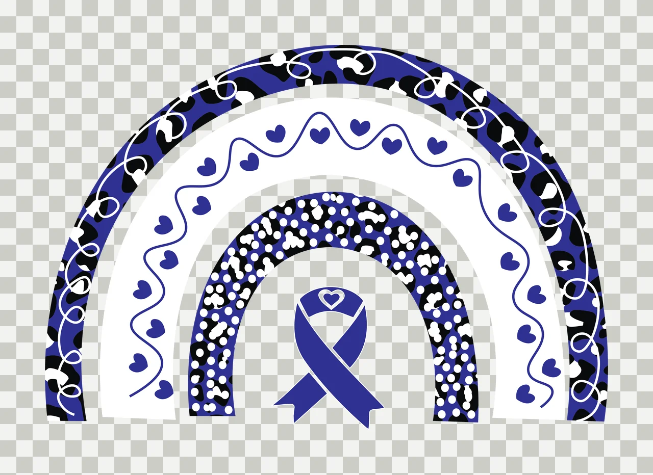 Leopard Print Rainbow And Ribbon arching black white background transparency and detail preview thumbnail