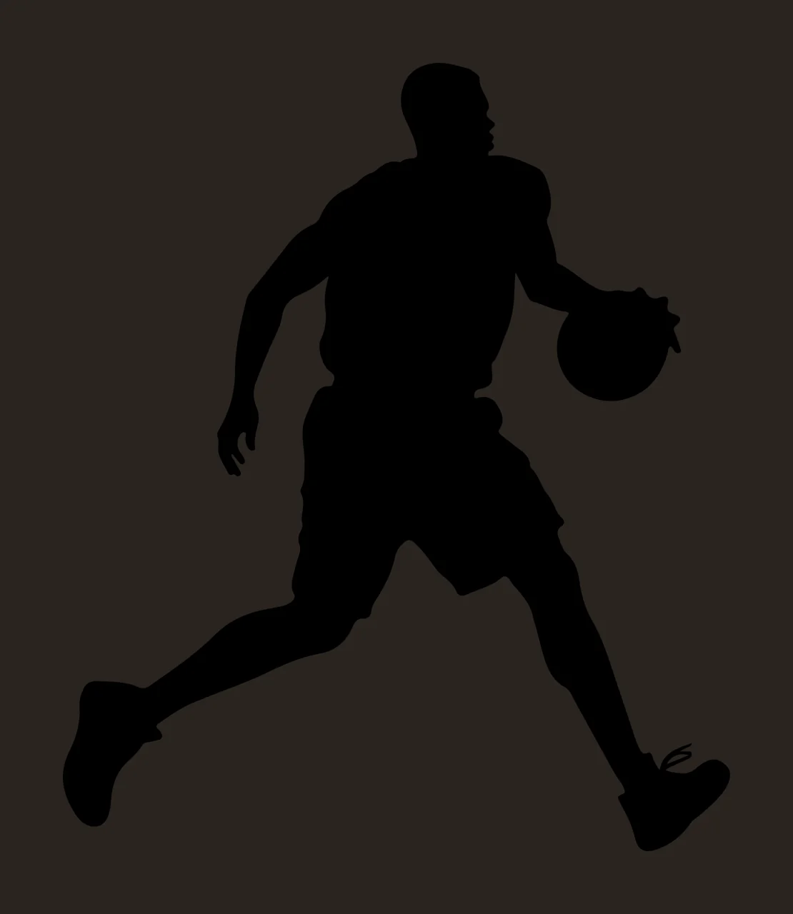 Player Black Silhouette Of A Basketball Dribbling Sports human figure contrast preview thumbnail