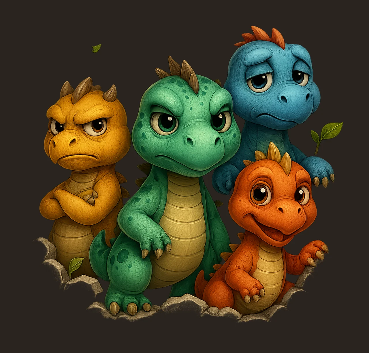 3D Dinosaur Colorful Kids Sublimation Design Cute Dino contrast preview thumbnail
