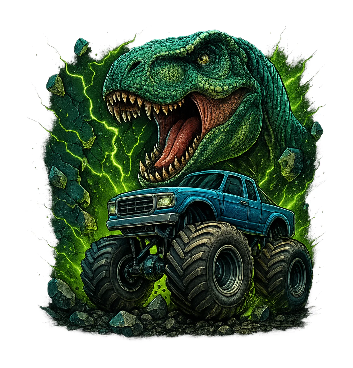 Monster Truck Dinosaur 12 oz Tumbler Wrap Kids Sublimation