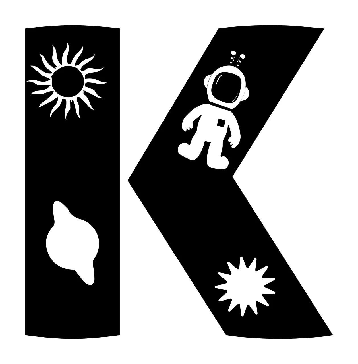 Space K Letter With Elements