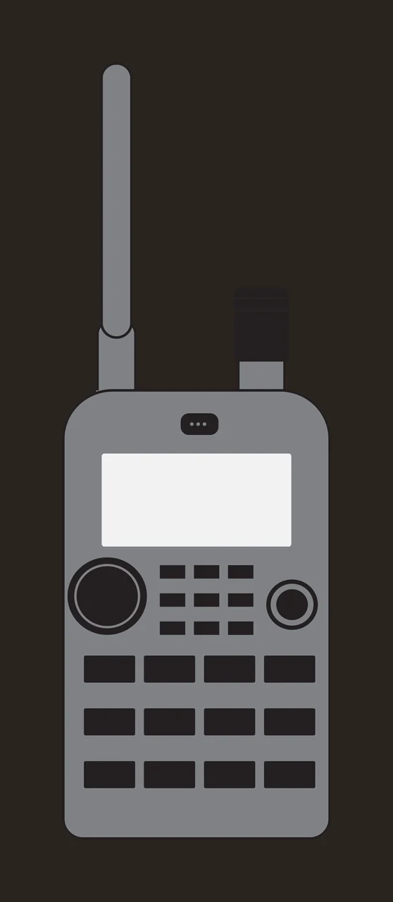 Black Silhouette Of A Handheld Radio Device antenna white plain contrast preview thumbnail