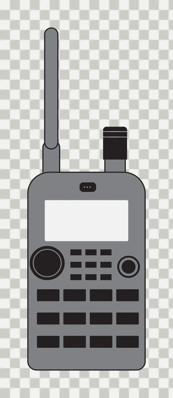 Black Silhouette Of A Handheld Radio Device antenna white plain transparency and detail preview thumbnail