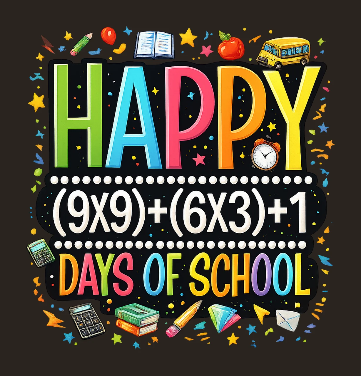Math 100 days of school Teacher Shirt Design Educational contrast preview thumbnail