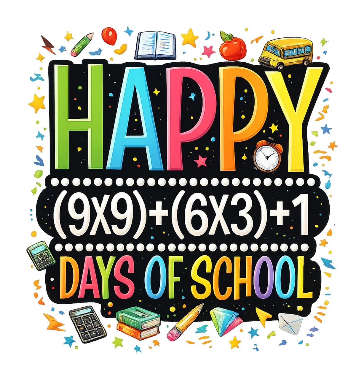 Math 100 days of school Teacher Shirt Design Educational