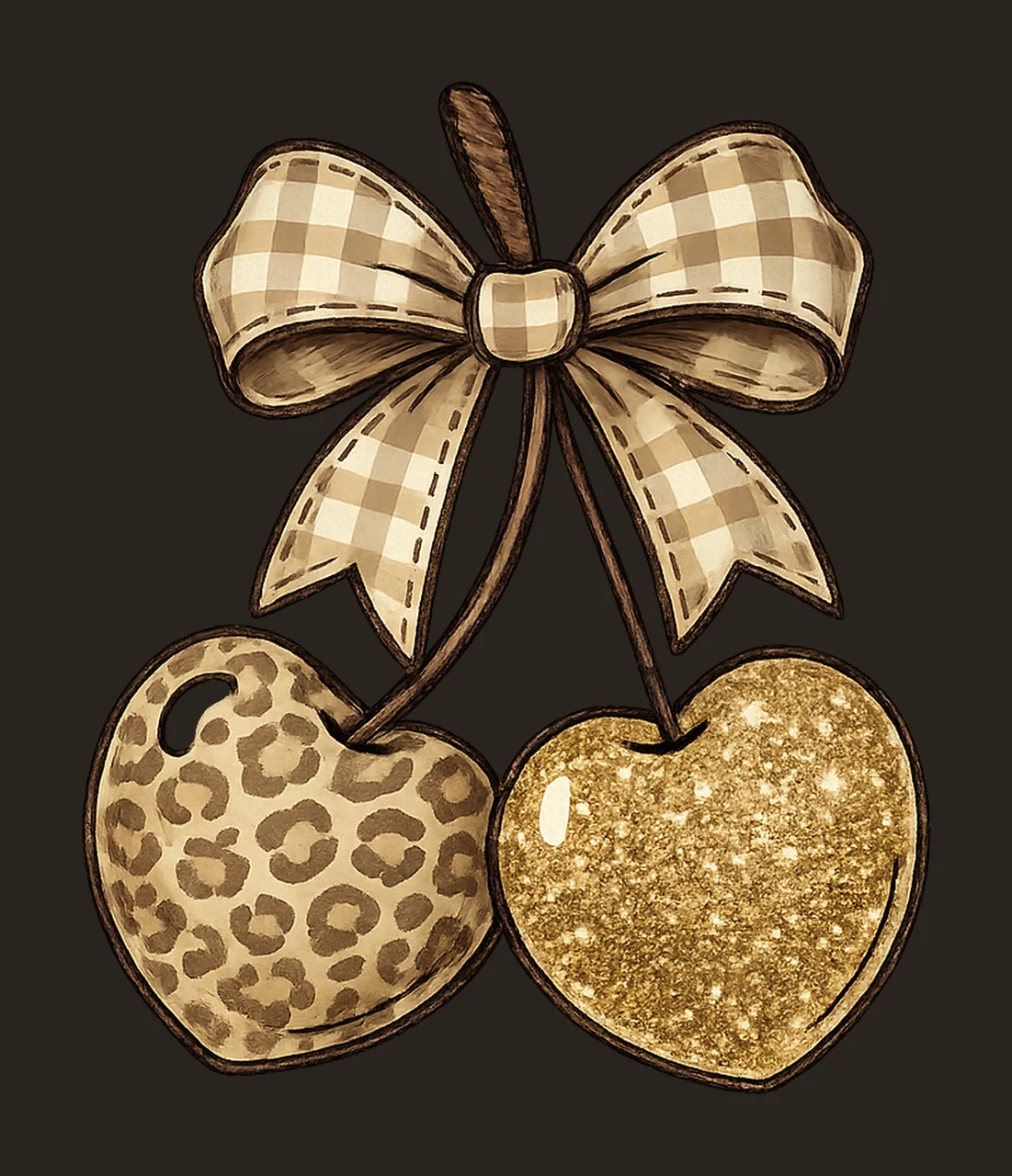 Leopard Glitter Cherry Coquette Aesthetic Sublimation Design contrast preview thumbnail