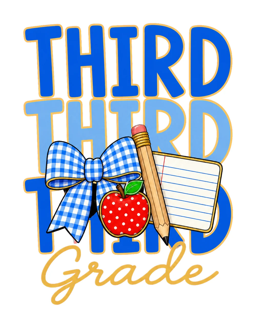 Preppy Teacher Blue Gingham Grade Series bundle 05
