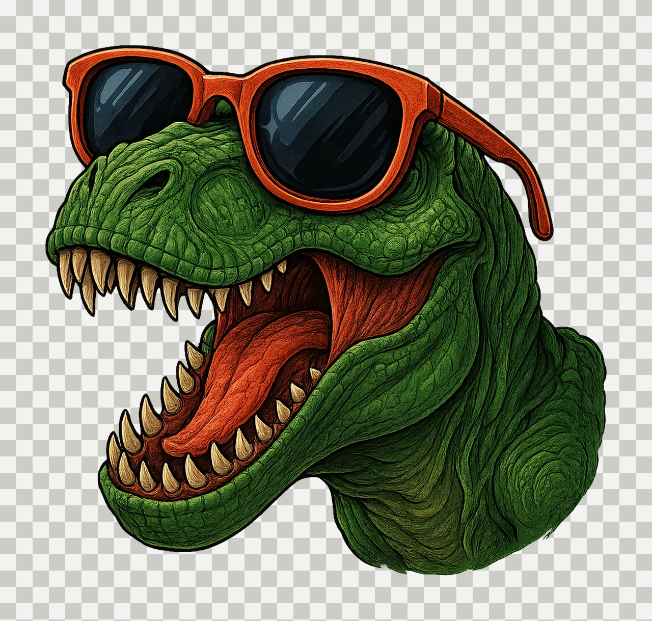 Dinosaur with Sunglasses Sublimation Cool Dino Artwork Fun transparency and detail preview thumbnail