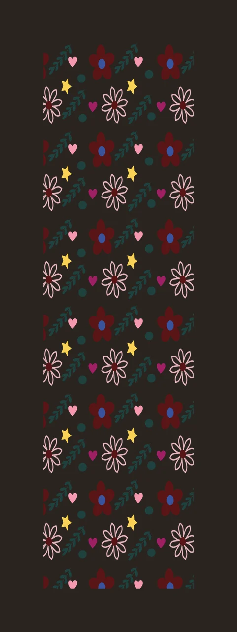 Floral And Heart Pattern Repeat repeating flowers hearts stars contrast preview thumbnail