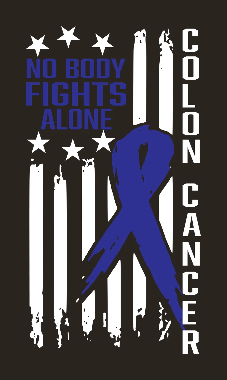 Colon Cancer awareness ribbon survivor hope support campaign contrast preview thumbnail