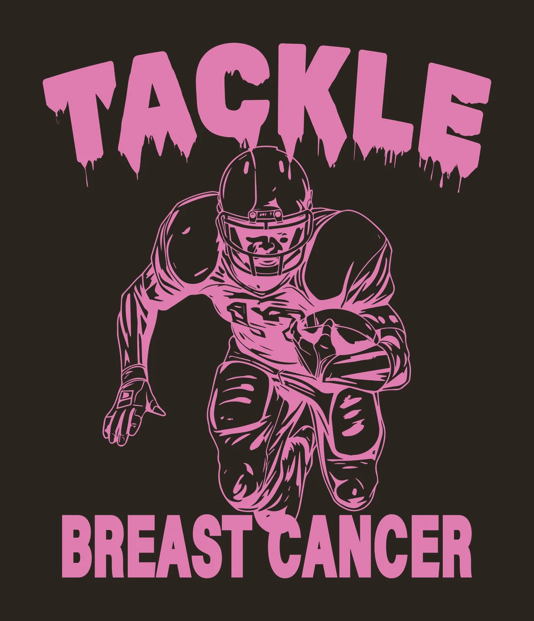 Cancer Football Tackle Breast Cancer Athlete running helmet contrast preview thumbnail