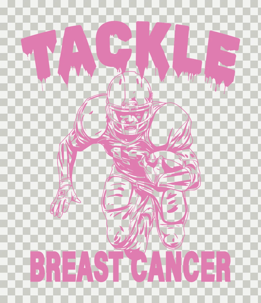 Cancer Football Tackle Breast Cancer Athlete running helmet transparency and detail preview thumbnail