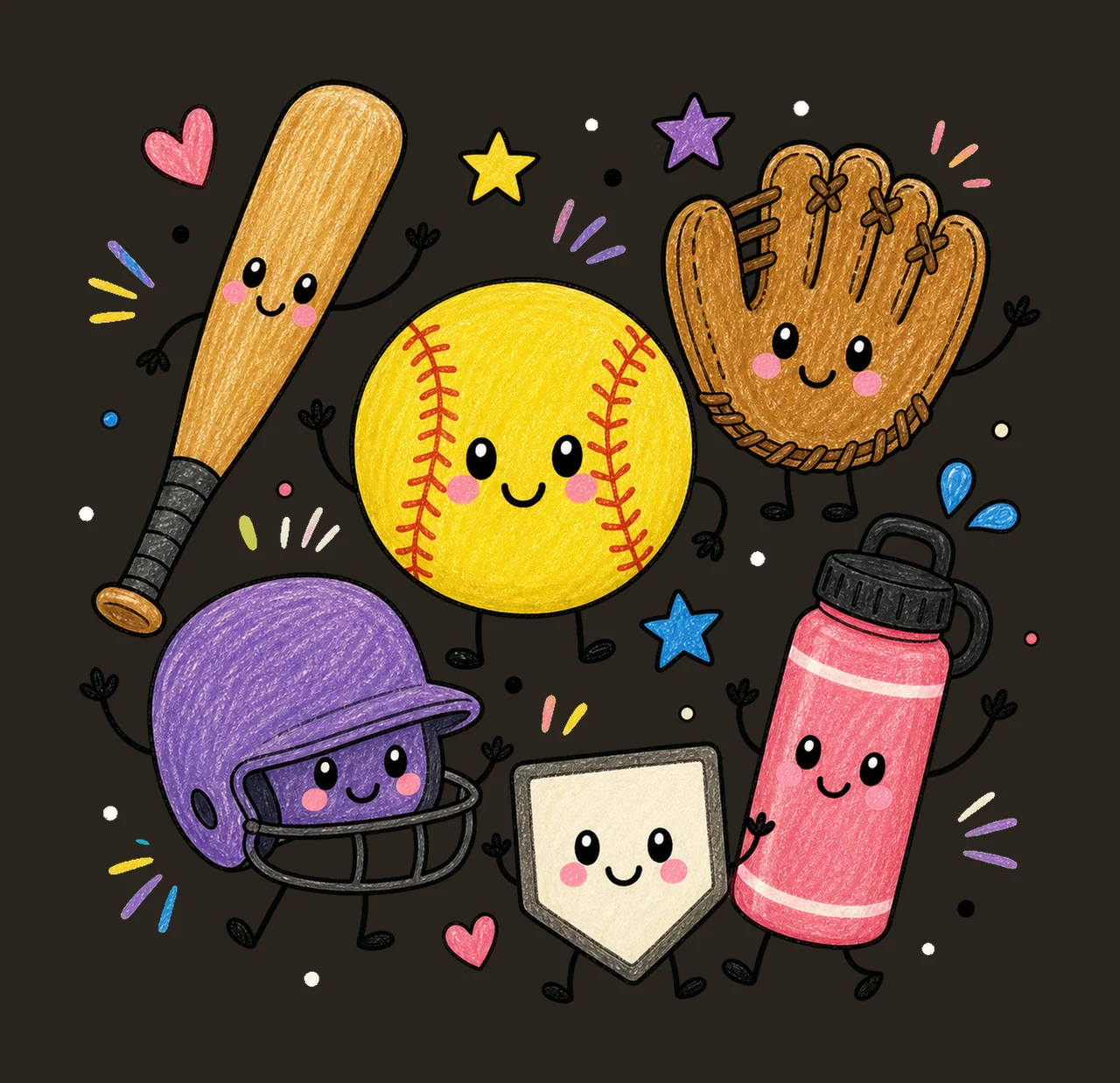 softball game day 04 cozy crayon sublimation instant shirt contrast preview thumbnail