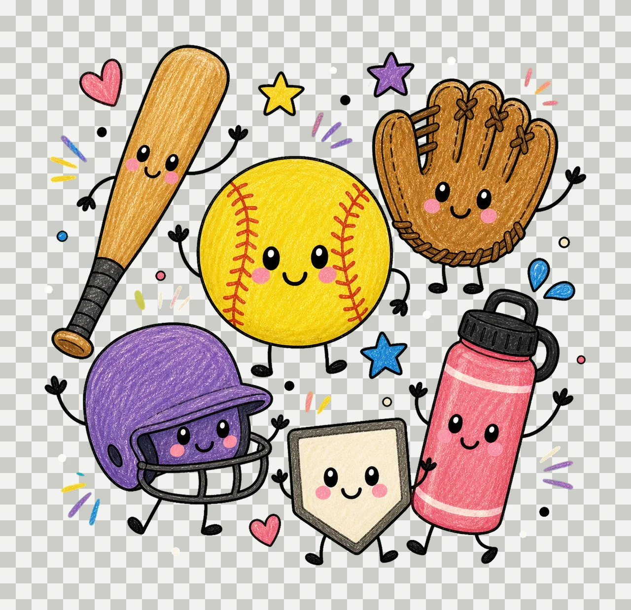 softball game day 04 cozy crayon sublimation instant shirt transparency and detail preview thumbnail