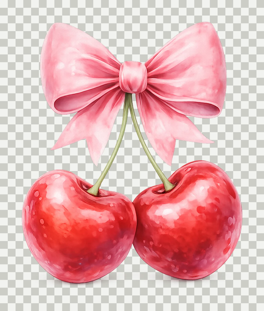Coquette Valentines Day Sublimation Design Cherries and Bows transparency and detail preview thumbnail