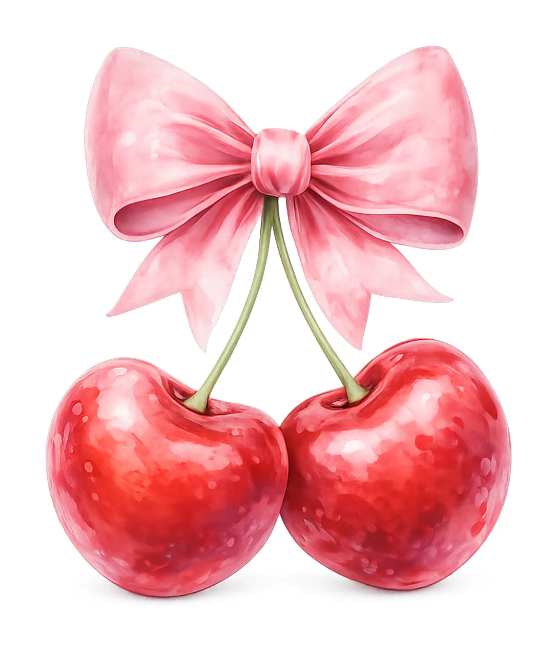 Coquette Valentines Day Sublimation Design Cherries and Bows
