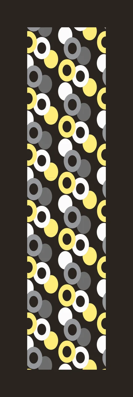 Geometric circle pattern Illustration with circles, rings, donuts and overlapping circles in yellow, grey and dark grey contrast preview thumbnail