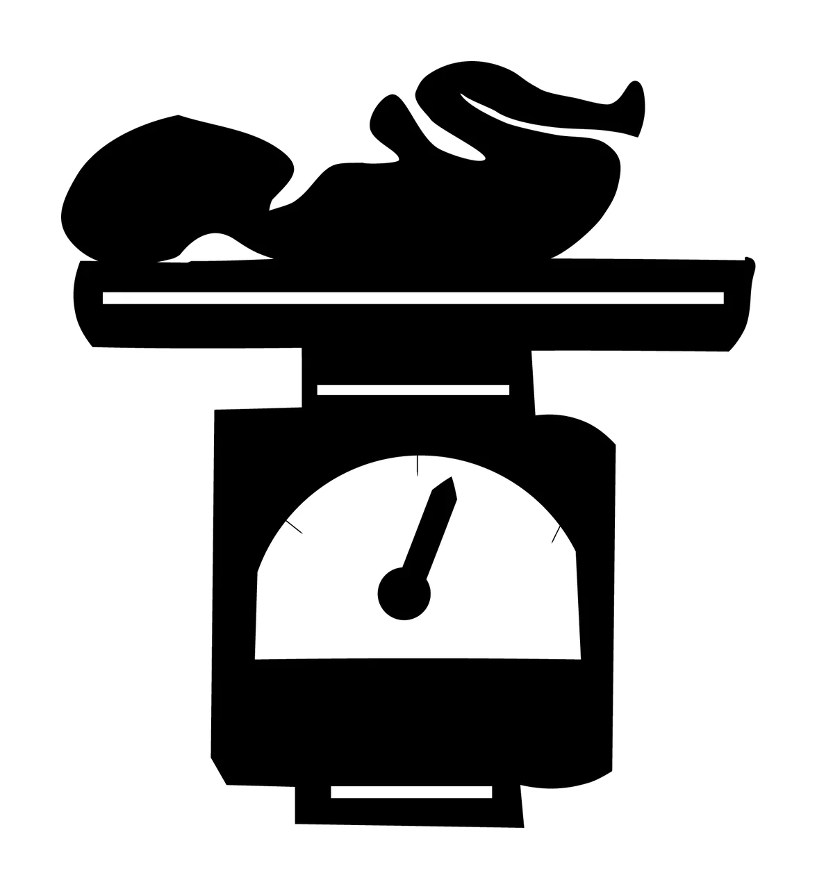 Baby Scale Weighing With And Needle In Black