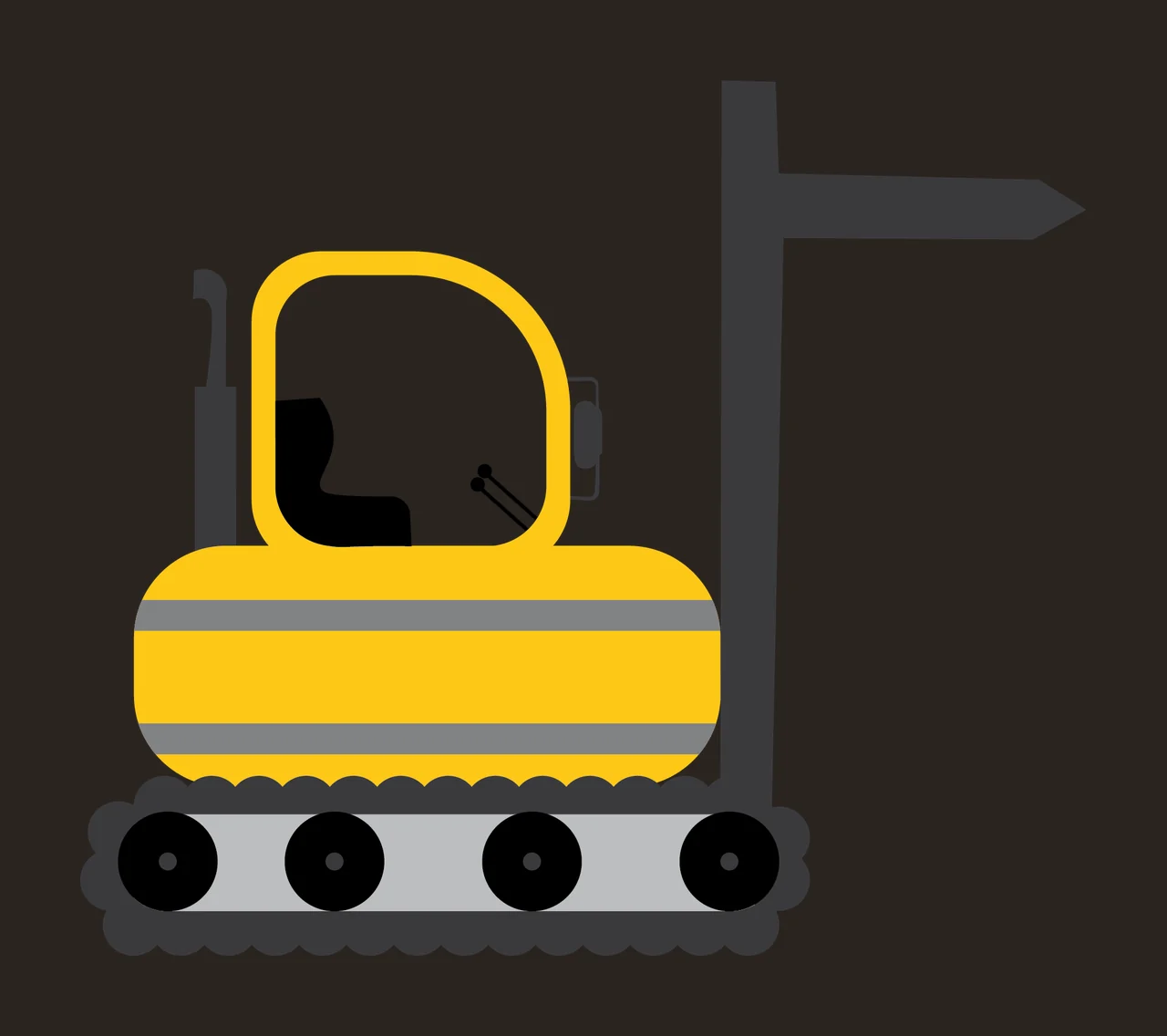 Black Silhouette Of Crawler Equipment With A Tall machinery contrast preview thumbnail