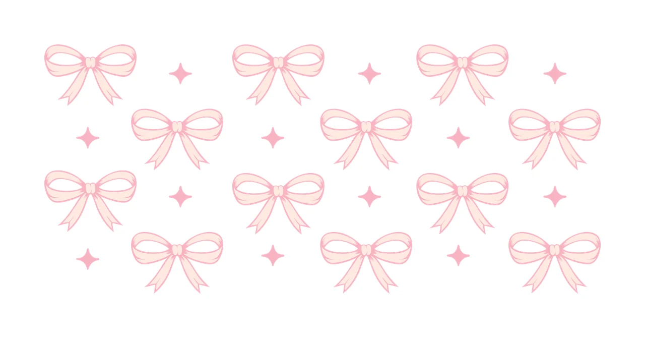 Can Glass Wrap Repeating Bows And Stars Pattern bow star silhouette