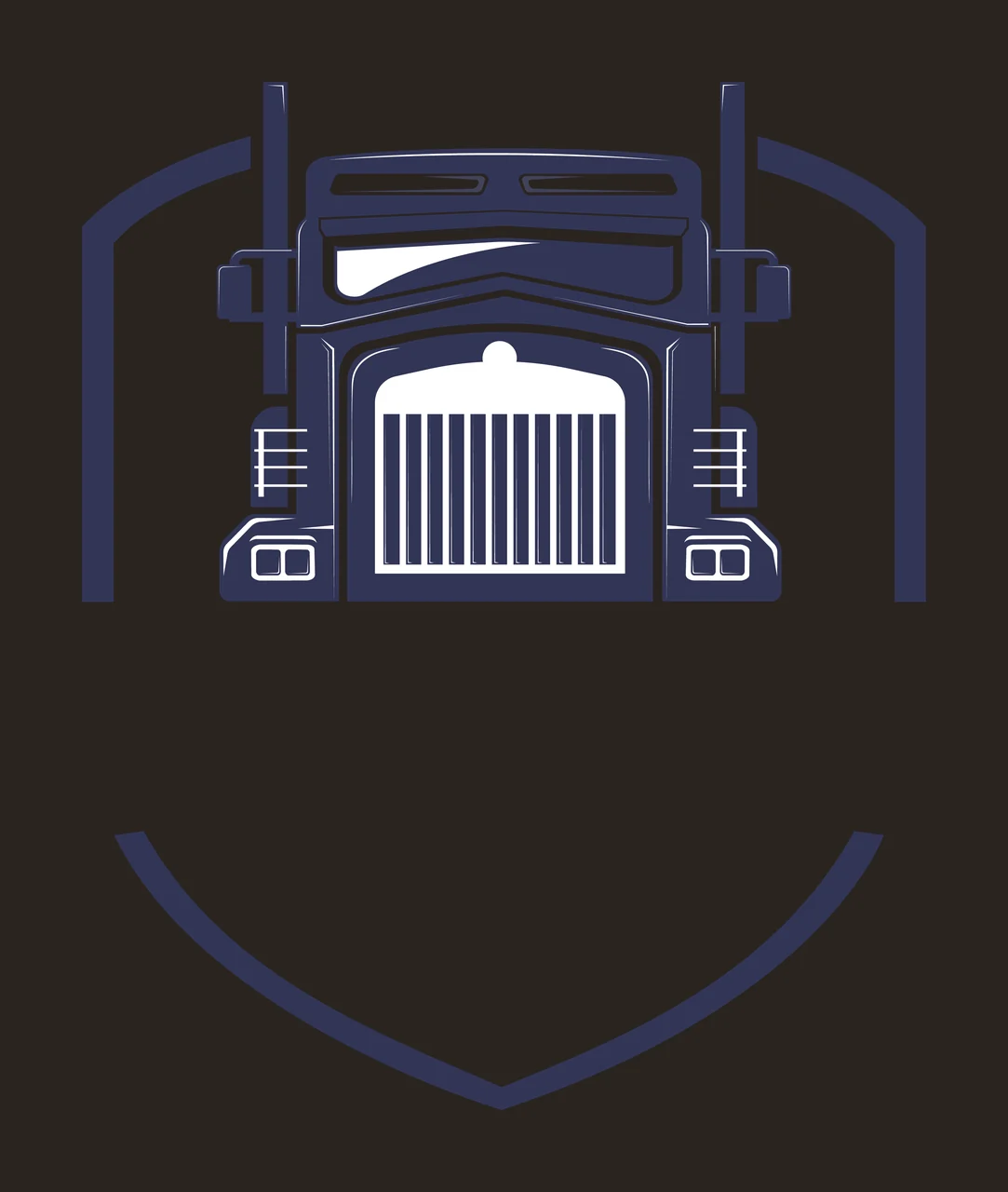 Truck Front Shield Emblem Graphic and Framing cab line art contrast preview thumbnail