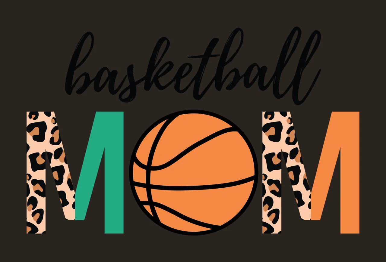 Basketball Mom Black And White Text With Leopard displaying contrast preview thumbnail