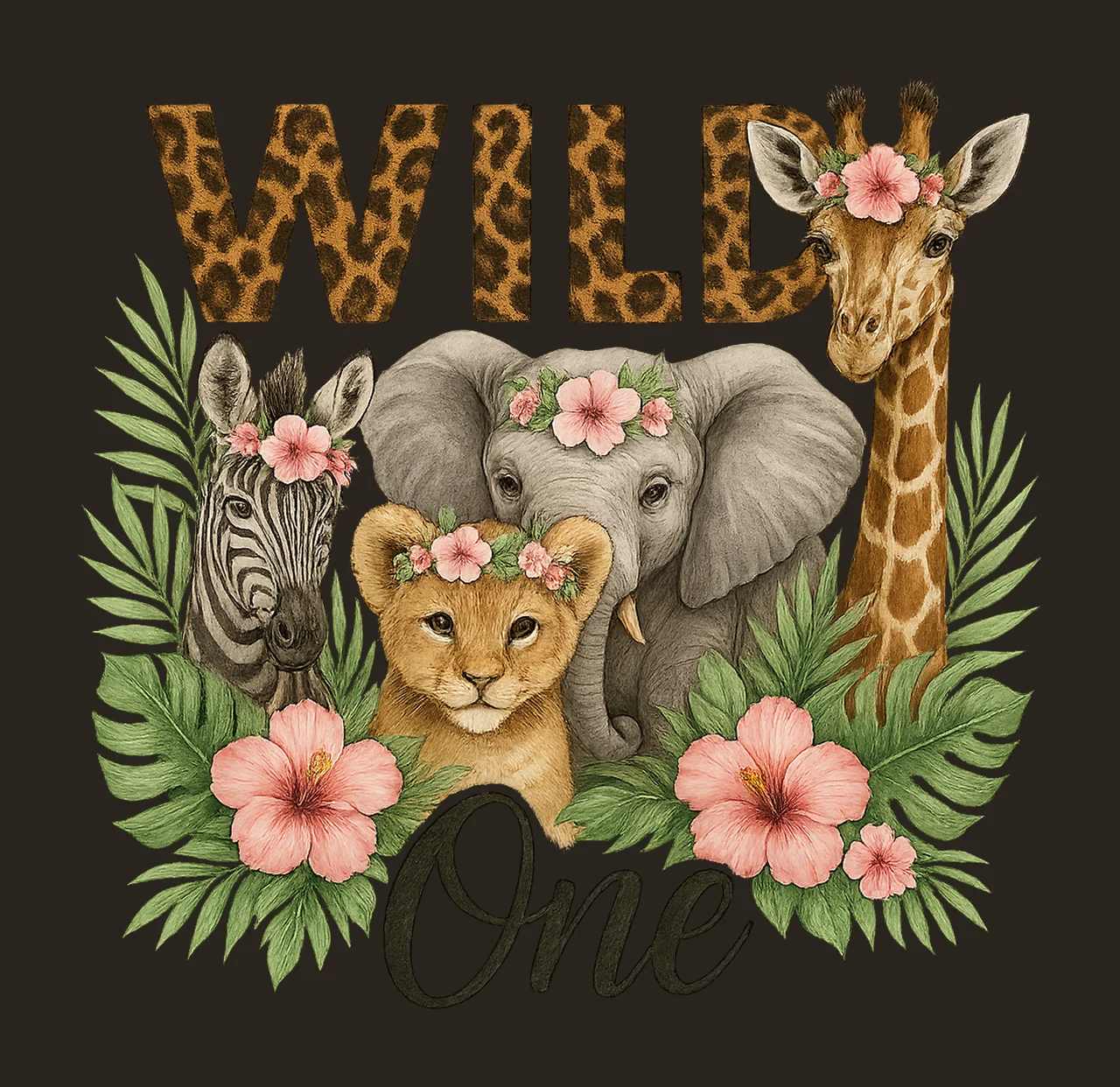 Wild Ones Safari Animal Baby Animals Jungle Kids Design Wild contrast preview thumbnail