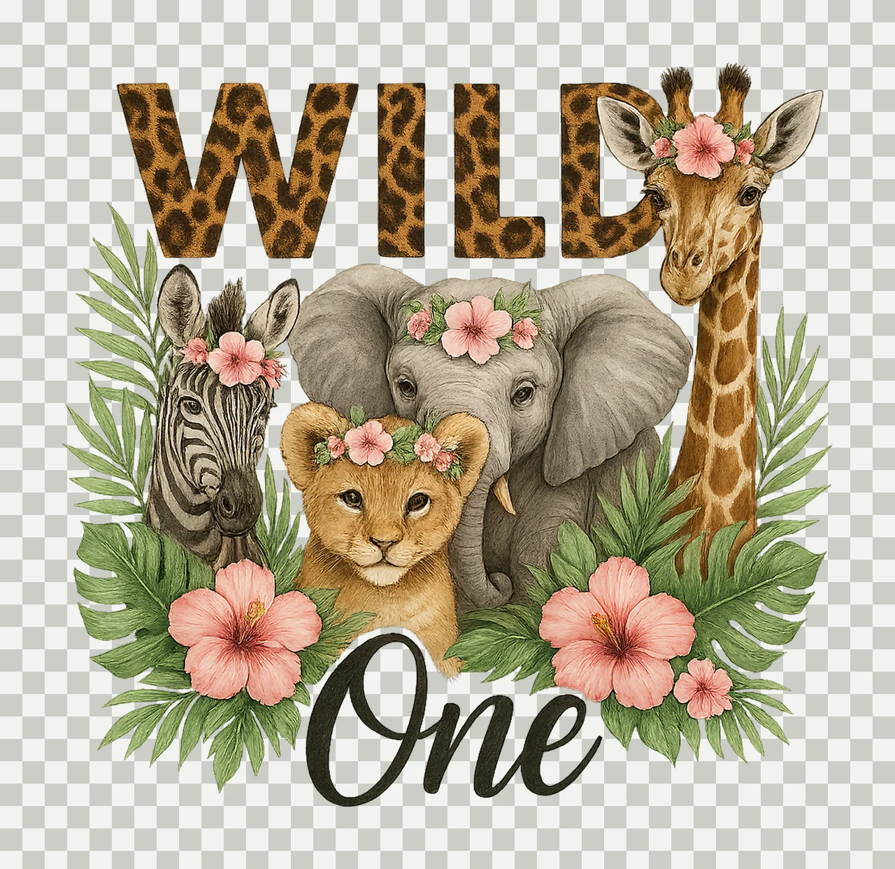 Wild Ones Safari Animal Baby Animals Jungle Kids Design Wild transparency and detail preview thumbnail