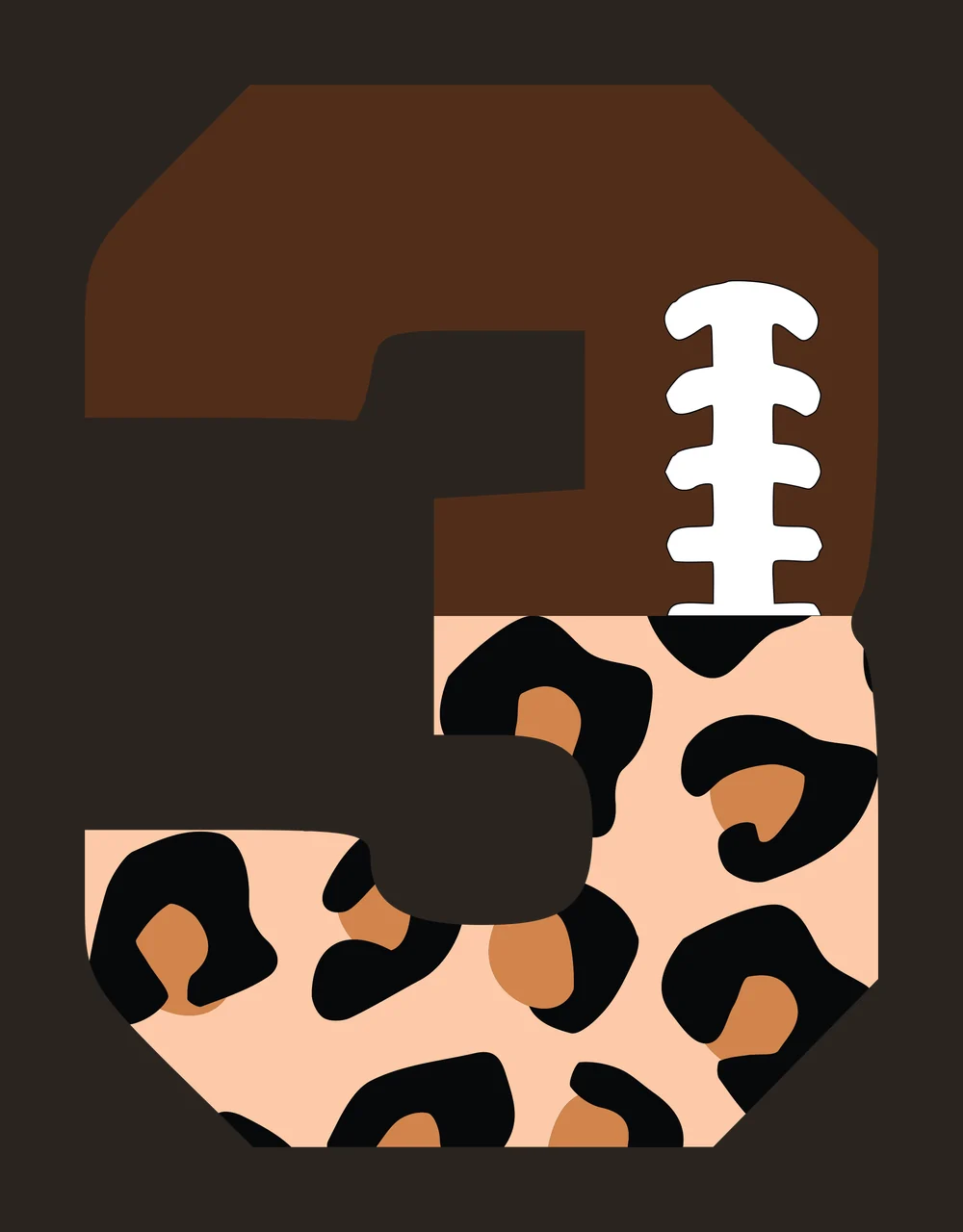 Football Font Half Leopard Character 21 american gridiron touchdown contrast preview thumbnail