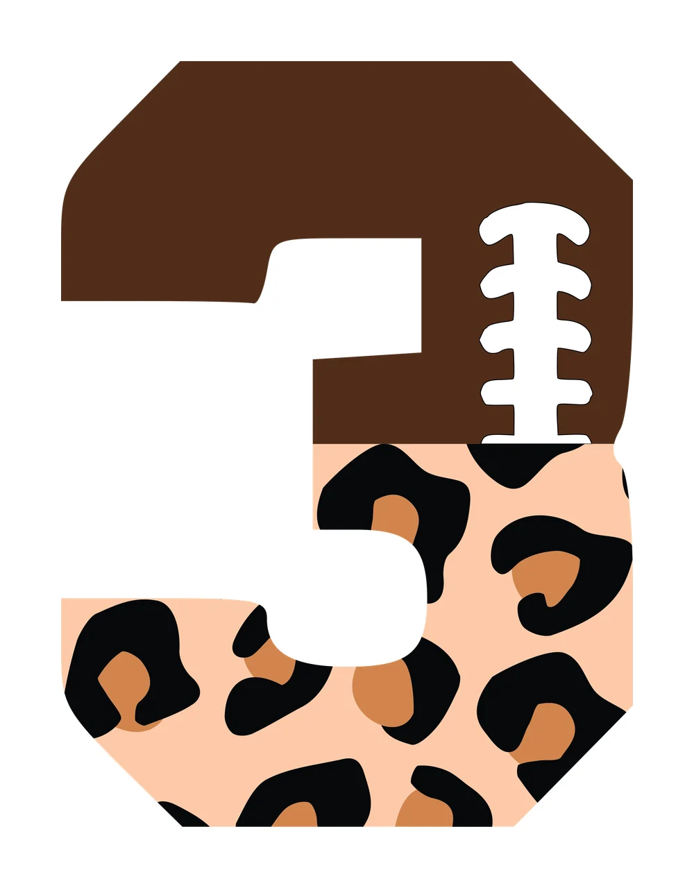Football Font Half Leopard Character 21 american gridiron touchdown