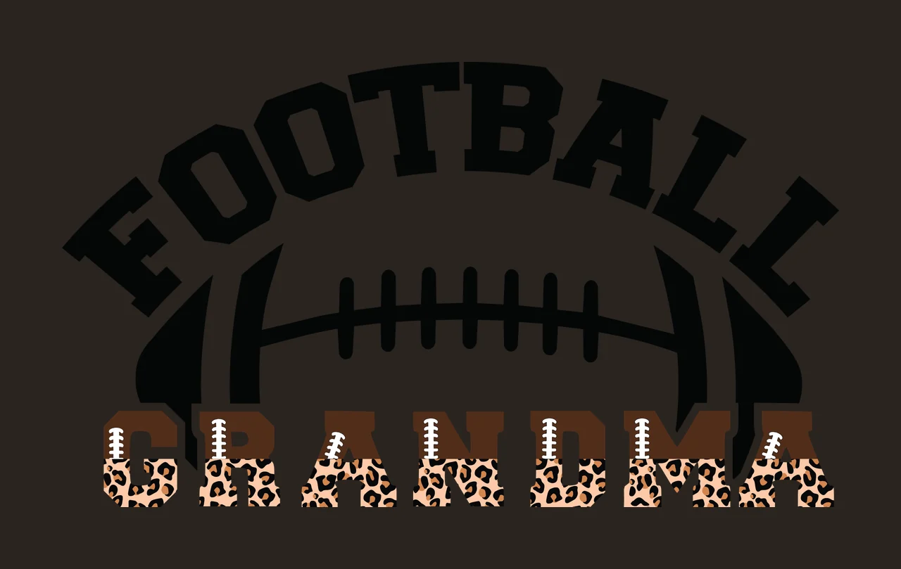 Football Grandma With Oval Ball sporty black white typography contrast preview thumbnail