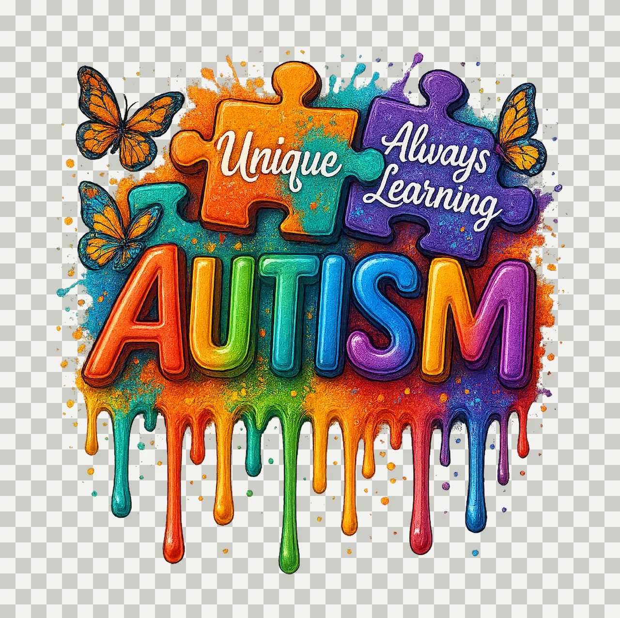 Autism Awareness Inspirational Sublimation Creative Support transparency and detail preview thumbnail